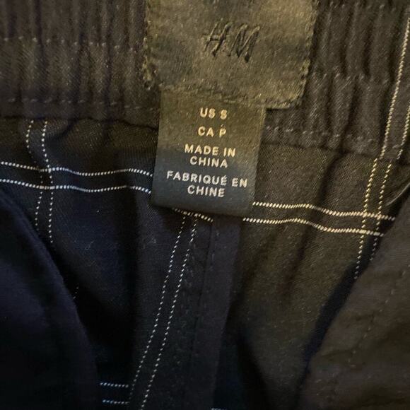 H&m Black checkered Trousers Pants Size Small - Picture 5 of 6